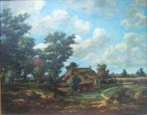 Onbekend - Landschap met Boerderij I(gesigneerd met monogram) kaufen? Bieten Sie von 125!