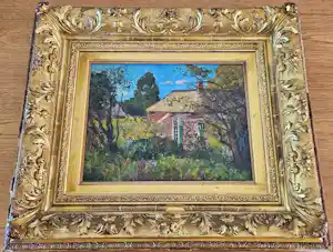 Charles Dankmeijer - Landschap met boerderij - 31 × 41 cm – olieverf op paneel – Inclusief lijst verkauft für € 150!