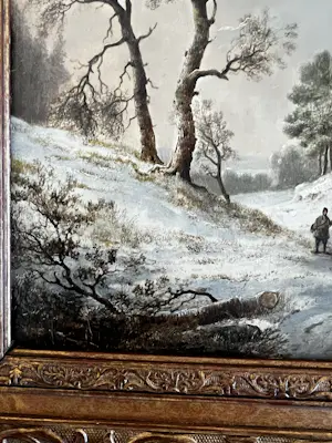 Johannes Mauritz Jansen - Winterlandschap met figuren en boerderij kopen? Bied vanaf 999!