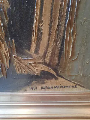 Alfons Van Meirvenne - Uil op doek in olieverf. kopen? Bied vanaf 800!