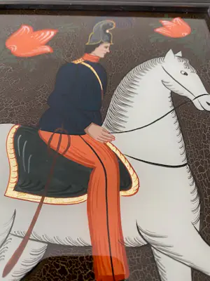 Onbekend - Reverse painting 2 fraaie schilderijen (19e eeuw") ruiters te paard kopen? Bied vanaf 100!