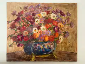 AcheterMarcel Azema-Billa - Jardinière aux fleurs? Enchérissez de 75!