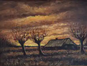 Onbekend - realistisch landschap met impressionistische en expressionistische invloeden kopen? Bied vanaf 40!