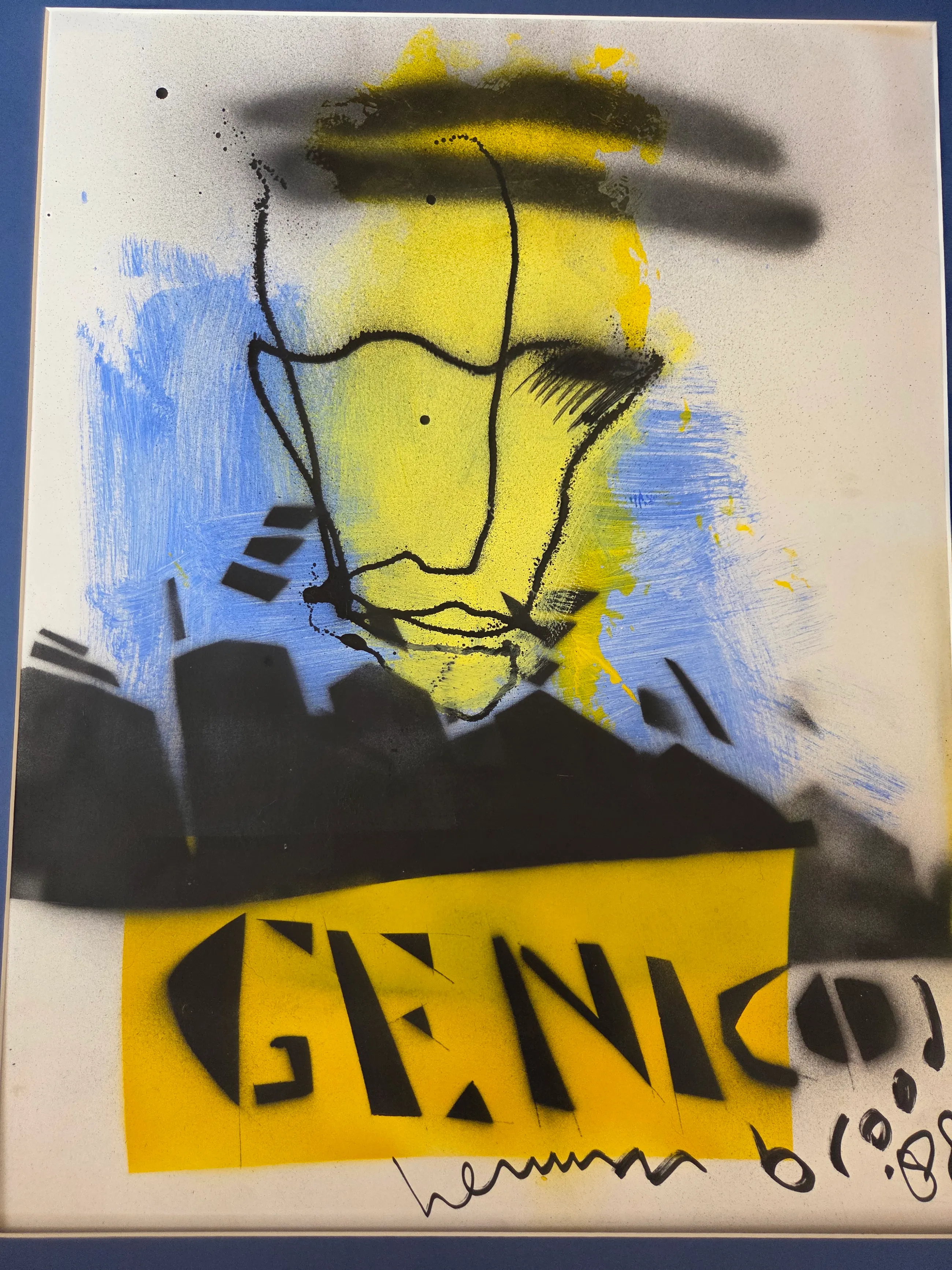 Buy Herman Brood - Uniek origineel schilderij (1988) met gezicht en panden + HB-M Certificaat? Bid from 1200!