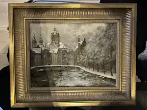Jan Bleys - Oudezijdsvoorburgwal met in achtergrond Oude Kerk vendu pour 60€ !