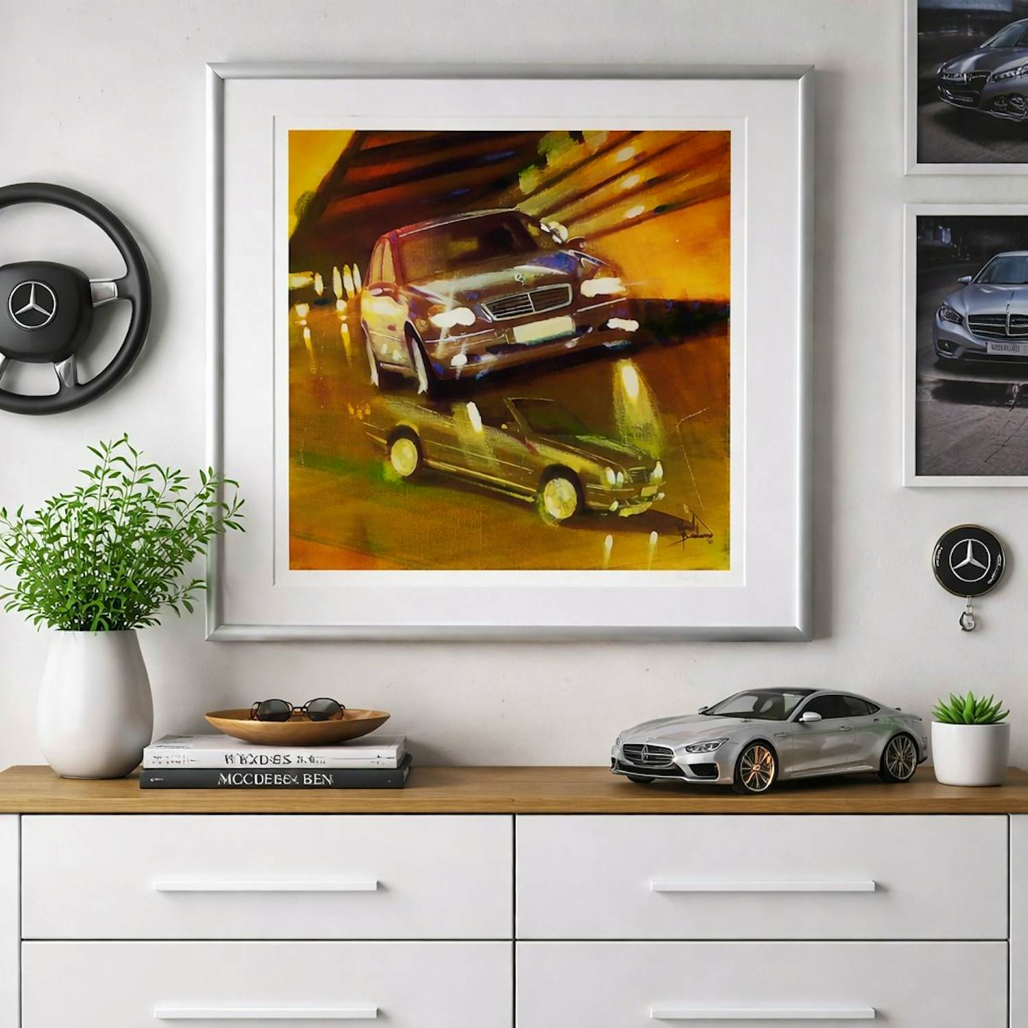 Marcel Bastiaans - Gelitimeerde zeefdruk, Titel: Mercedes in beeld kopen? Bied vanaf 50!