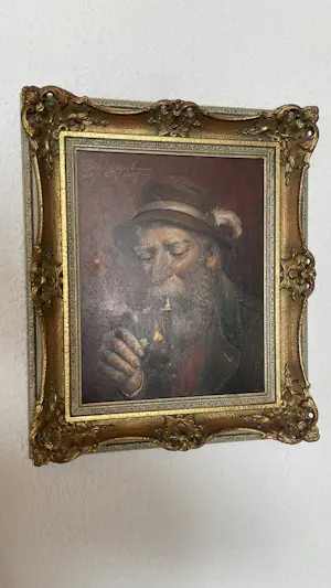 Rudolf Otto Franke - Bundle aus 3 Bildern: Frau vor Spiegel, 2x Pfeiffe rauchender Mann kopen? Bied vanaf 150!