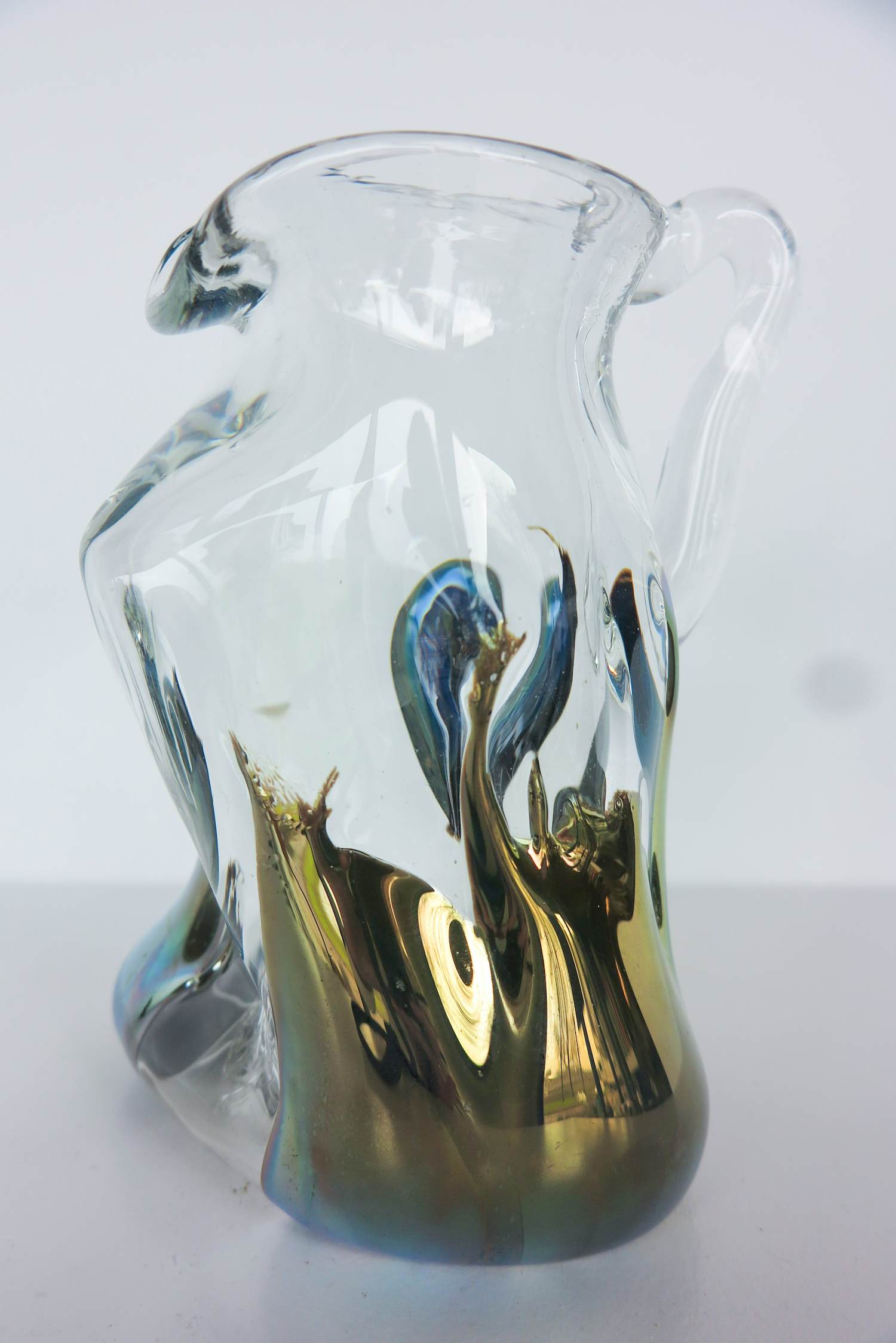 Onbekend - Organisch en asymetrisch gevormde glazen kan / karaf met metaaleffect kopen? Bied vanaf 70!