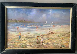 Buy Paul Boutry - Plage animée / Levendige strandscène / spelende kinderen op het strand? Bid from 125!