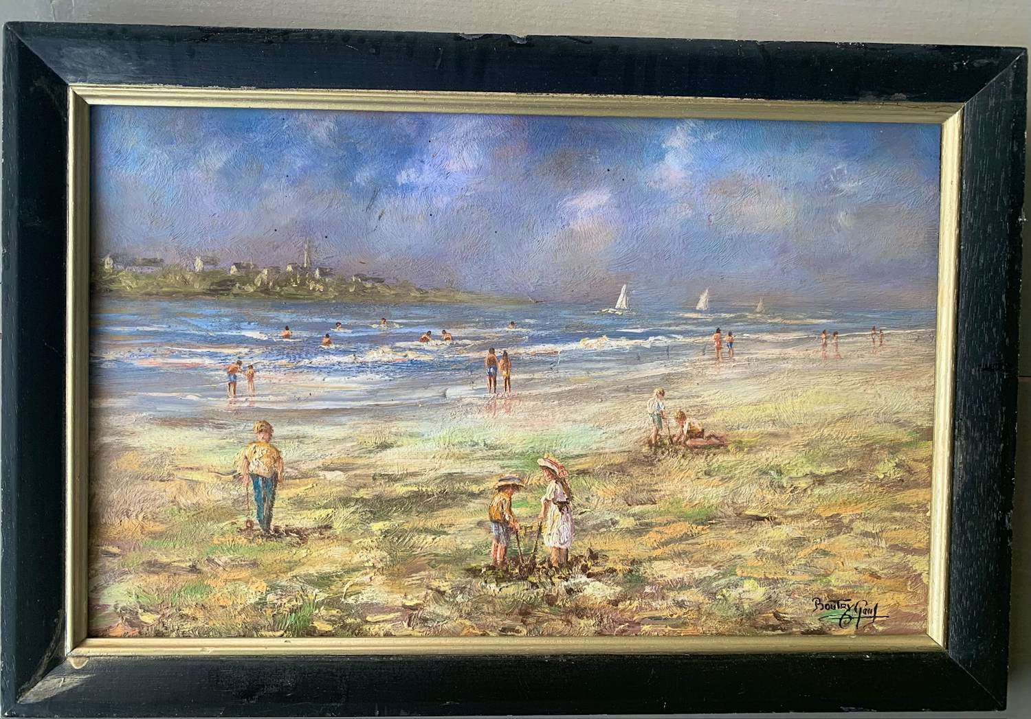 Paul Boutry - Plage animée / Levendige strandscène / spelende kinderen op het strand kopen? Bied vanaf 180!