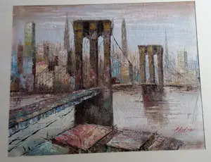 Niet of onleesbaar gesigneerd - New york Brooklyn Bridge kopen? Bied vanaf 1!