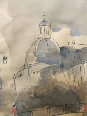 Onbekend - Amsterdams stadsgezicht met de Koepelkerk - Mogelijk Jan Rijlaarsdam (1911-2007) kopen? Bied vanaf 20!