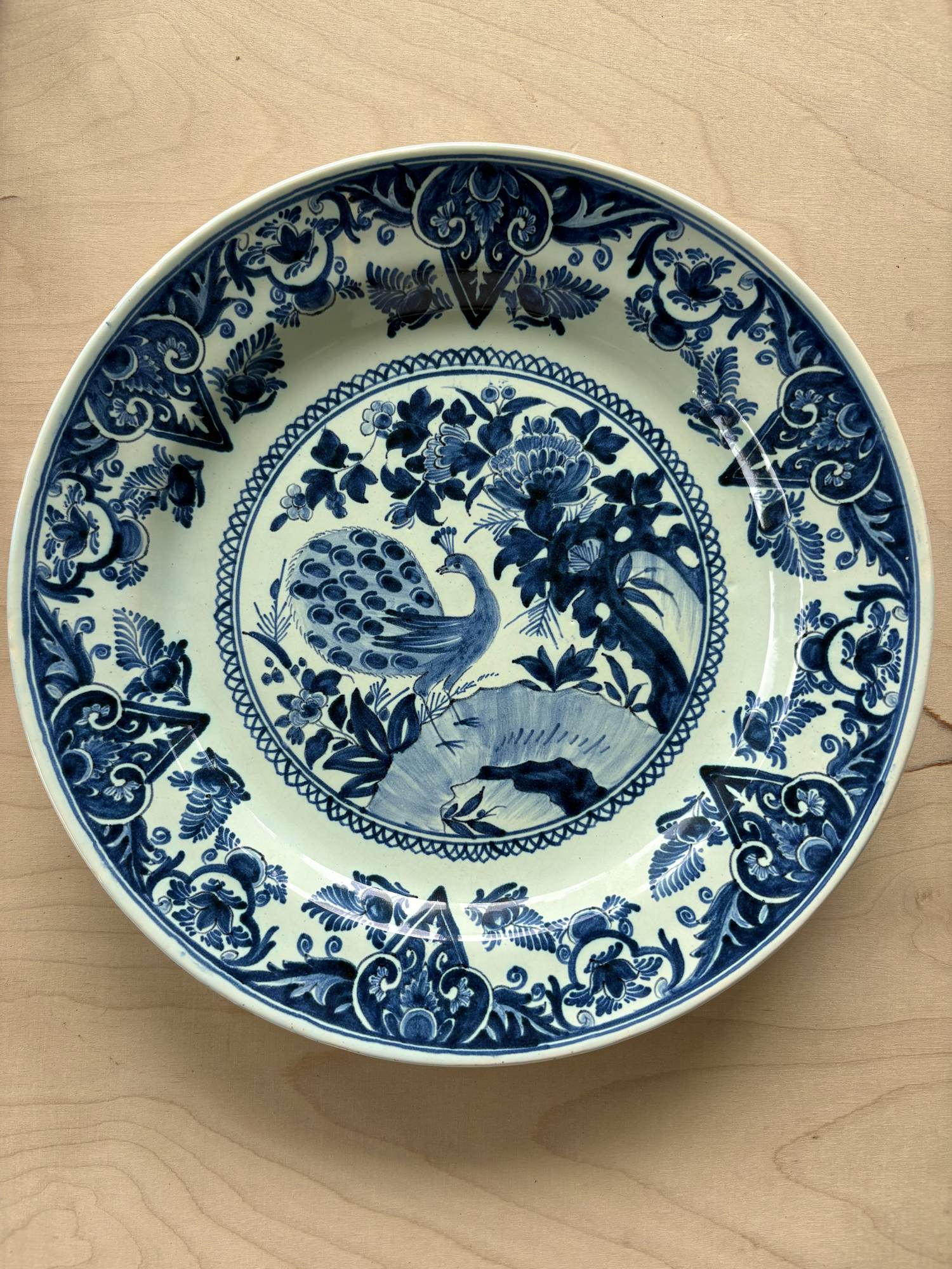 Potterie Oud Delft - Pauwenmotief verkocht voor € 15!