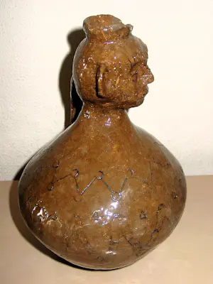 Onbekend - Handgemaakte geglazuurde kruik Peruaanse Face Jug van klei kopen? Bied vanaf 50!