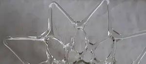 Onbekend - Handgeblazen "tralie" vaas in glas/kristal kopen? Bied vanaf 10!