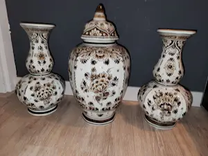 Kunstatelier De Drietand - Vazen set delfts Brown kopen? Bied vanaf 35!