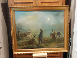 Onbekend - Soldaten met paarden op afgelegen plek bij graf kopen? Bied vanaf 60!