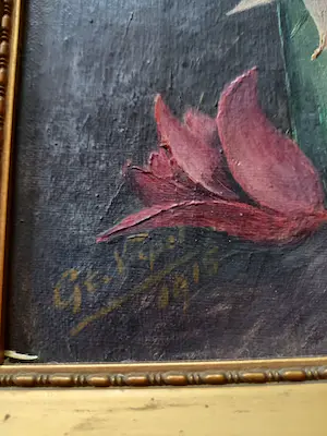 Niet of onleesbaar gesigneerd - Niet leesbaar. Vaas met bloemen kopen? Bied vanaf 1!