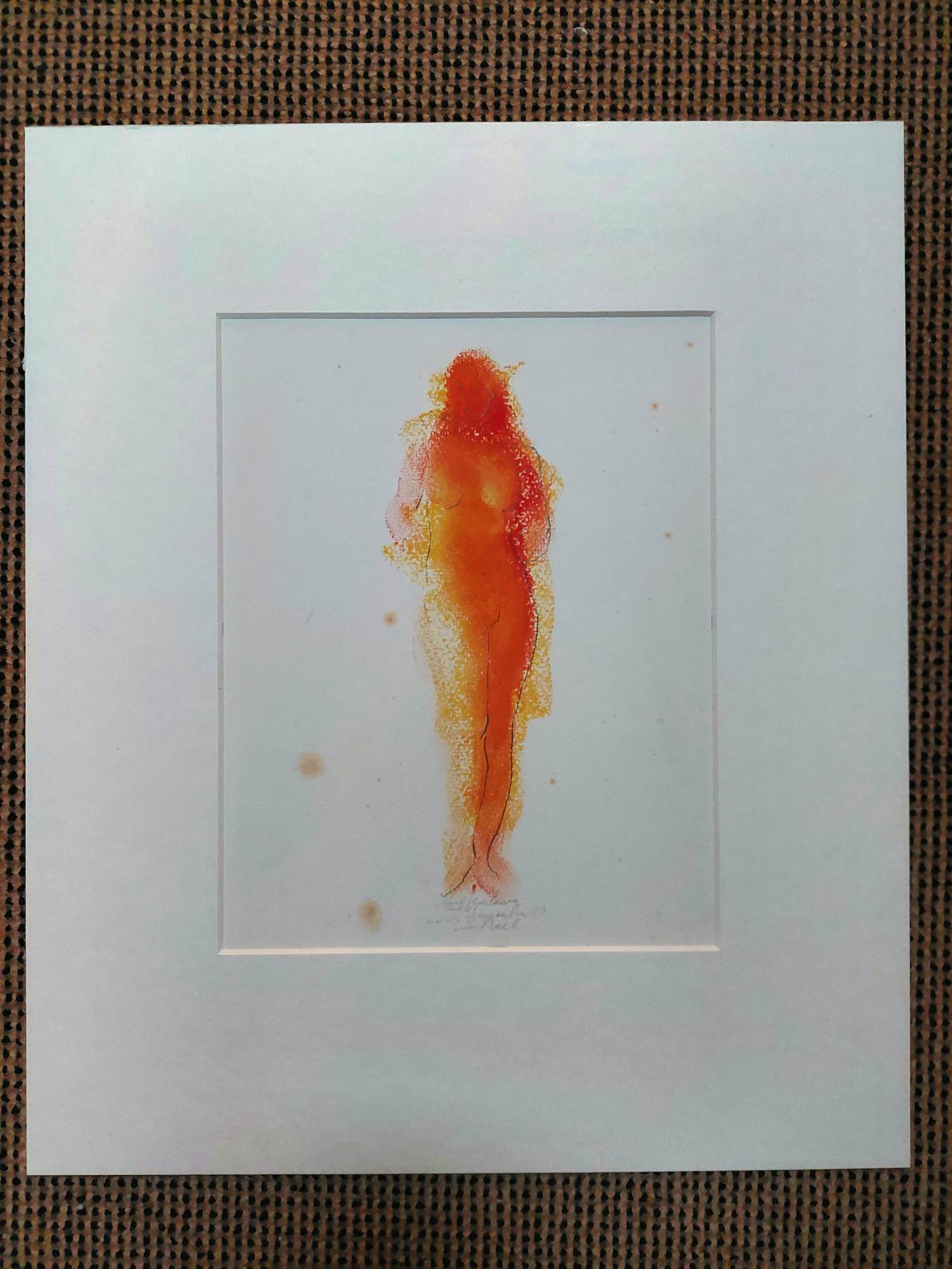 Neel Korteweg - Aquarel zonder titel - ingelijst verkocht voor € 60!