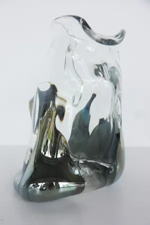 Onbekend - Organisch en asymetrisch gevormde glazen kan / karaf met metaaleffect kopen? Bied vanaf 70!