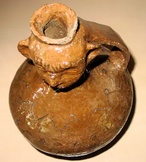 Onbekend - Handgemaakte geglazuurde kruik Peruaanse Face Jug van klei kopen? Bied vanaf 50!