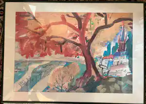 Buy Guus van Eck - Landschap met dorpen en rivier.? Bid from 400!