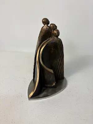 Willem van der Velden - Zwaar bronzen beeld, drie mannen kopen? Bied vanaf 80!