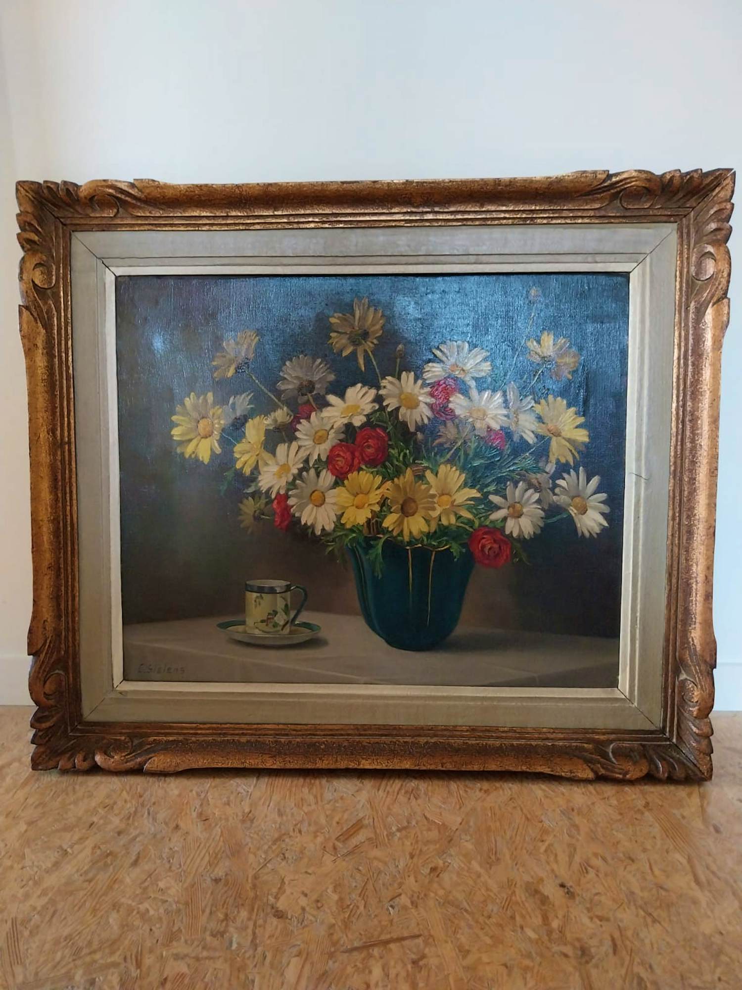 Buy Clement Sielens - Vaas met bloemen? Bid from 40!