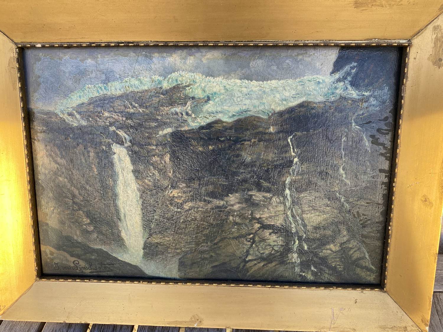 Jan van Lijnschooten - Berglandschaft mit Wasserfall kopen? Bied vanaf 40!