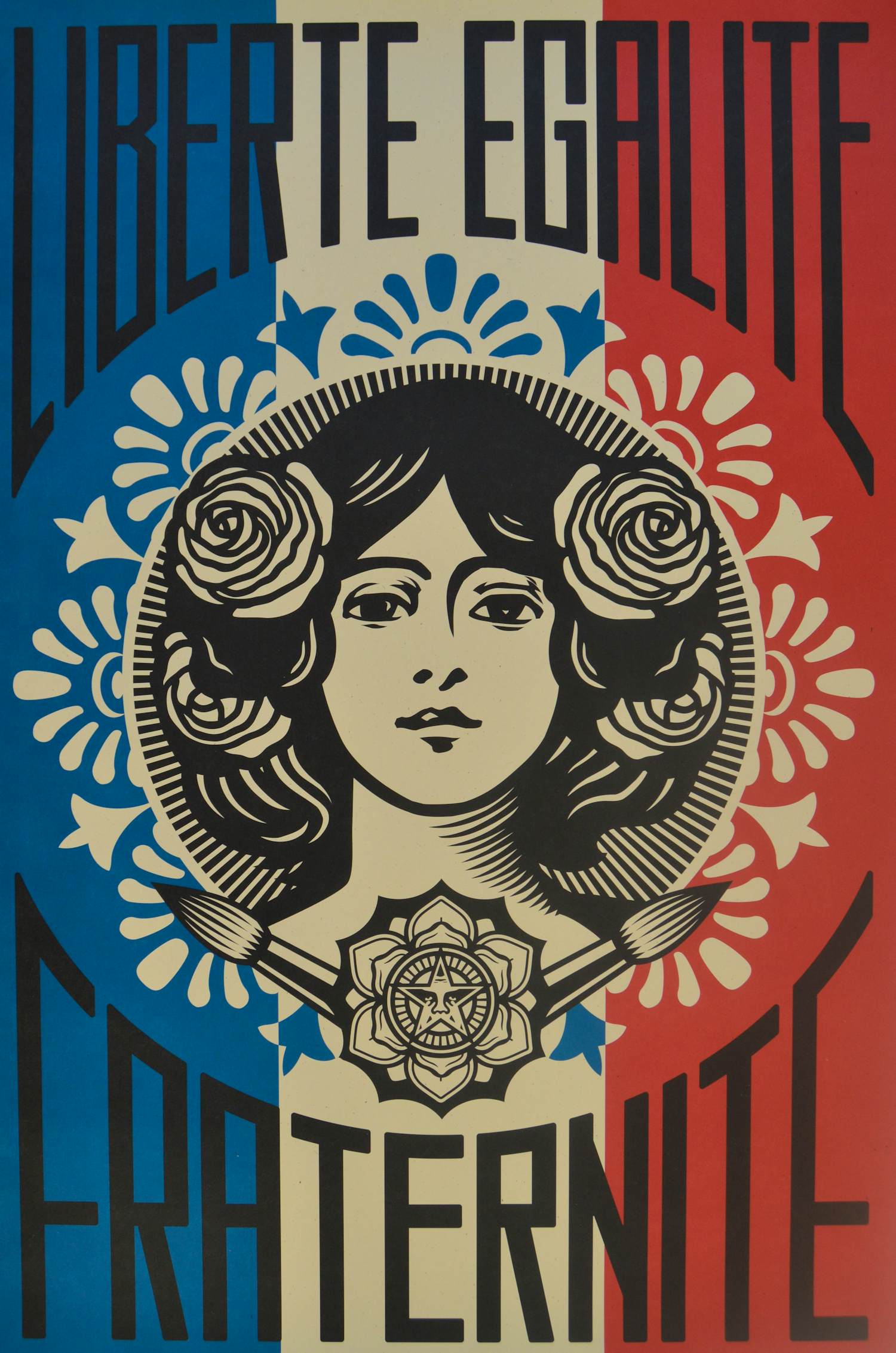 Shepard Fairey - LIBERTÉ, ÉGALITÉ, FRATERNITÉ - gesigneerd kopen? Bied vanaf 20!