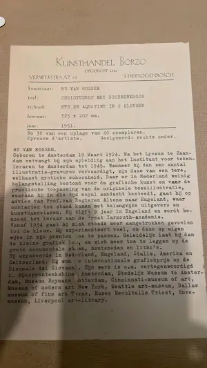 Ru van Rossem - Christuskop met doornenkroon kopen? Bied vanaf 60!