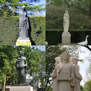 Nicolaas van der Kreek - Treurend vrouwenfiguur met bloemen kopen? Bied vanaf 300!