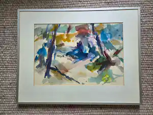 Jan Velthuis - abstracte compositie, aquarel op papier, 1981 kopen? Bied vanaf 75!