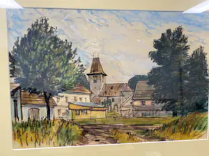 Niet of onleesbaar gesigneerd - Dorpsgezicht met kerk kopen? Bied vanaf 1!