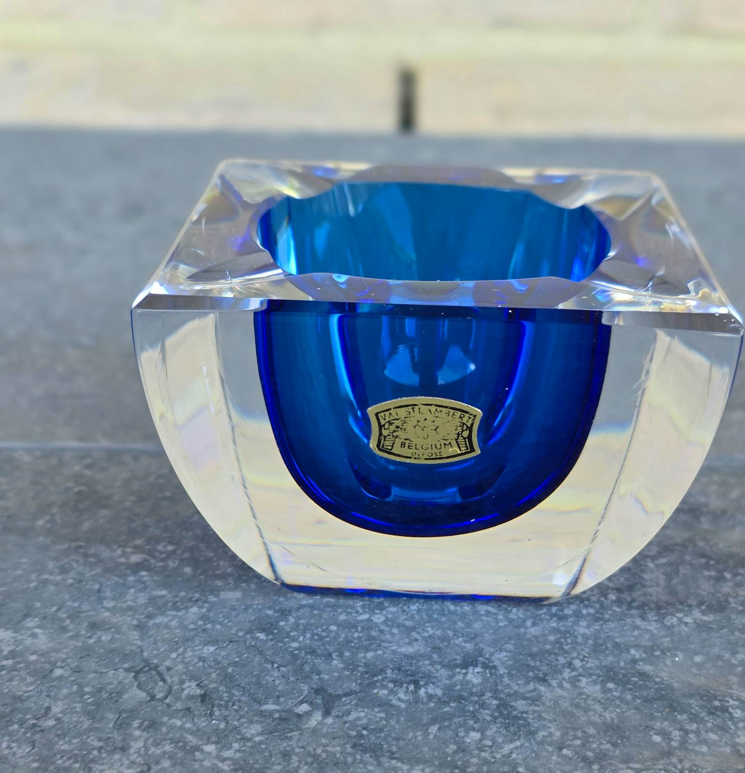 Val-Saint-Lambert - vintage asbak in kobaltblauw verkocht voor € 20!