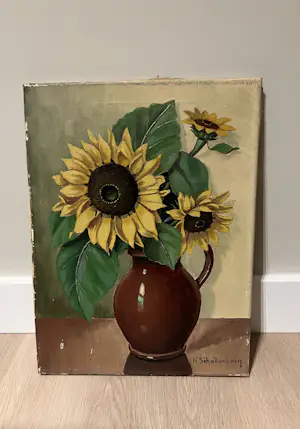 Huibert Schallenberg - Zonnebloemen in kruik kopen? Bied vanaf 70!