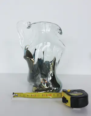 Onbekend - Organisch en asymetrisch gevormde glazen kan / karaf met metaaleffect kopen? Bied vanaf 70!