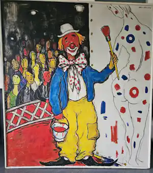 Kees Bastiaans - clown schilderij verkauft für € 1600!