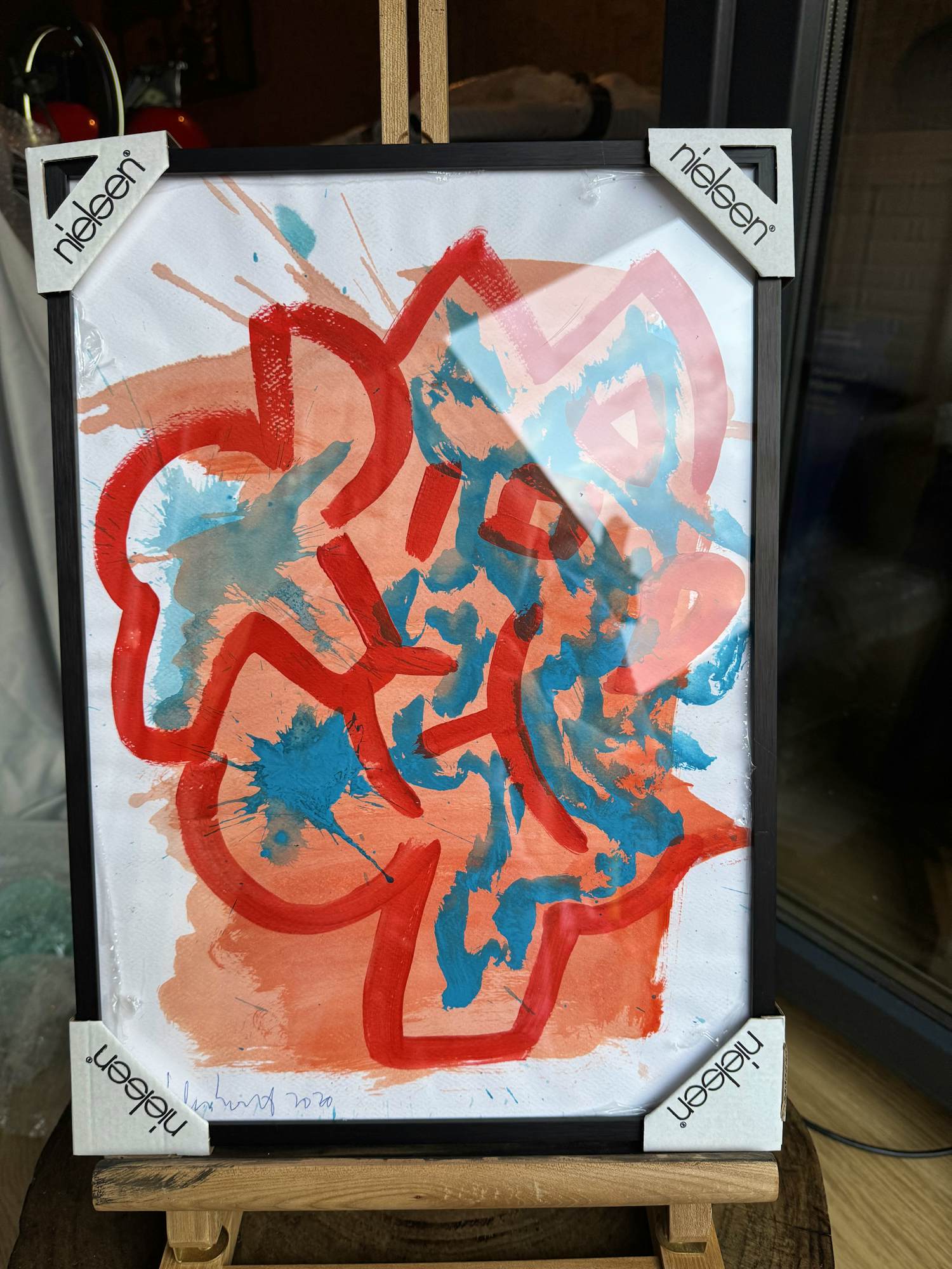 Peter Klashorst - Dynamic Red and Blue Abstract kaufen? Bieten Sie von 100!