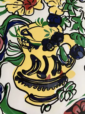 Onbekend - Abstract bloemen in vaas, ingelijst kopen? Bied vanaf 20!