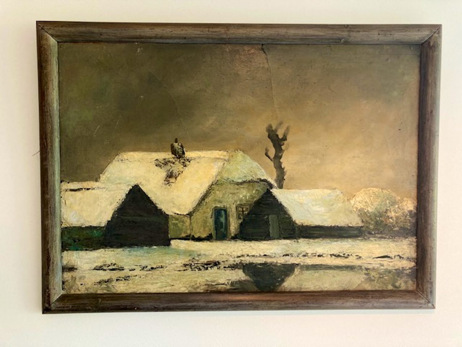 Niet of onleesbaar gesigneerd - Boerderij in winter-landschap kopen? Bied vanaf 1!