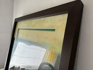 Rebecca Koury - “Golden Horizon Calm” (100 × 100 cm) kopen? Bied vanaf 150!