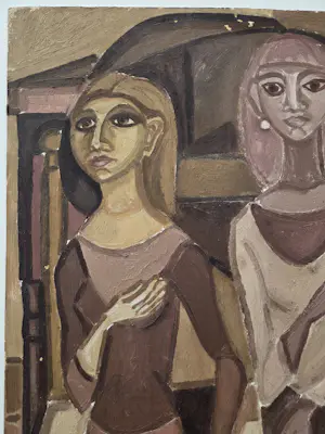 Onbekend - Twee vrouwen. Picasso stijl. kopen? Bied vanaf 20!
