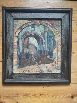 Buy Karel Wouters - Stadsgezicht met poortdoorgang? Bid from 100!