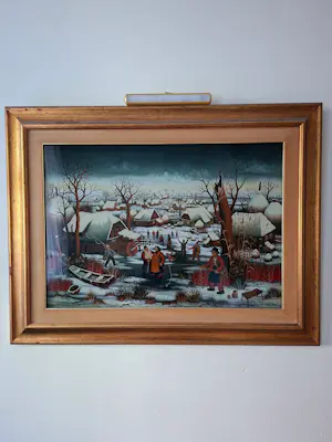 AcheterZeljko Seles - Groot winters dorpsgezicht met ijspret, 1979? Enchérissez de 500!