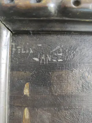 Felix Jansé - Olieverfschilderij met voorstelling van een koe in een stal kopen? Bied vanaf 150!