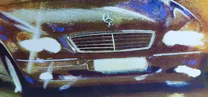 Marcel Bastiaans - Gelitimeerde zeefdruk, Titel: Mercedes in beeld kopen? Bied vanaf 50!