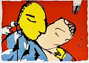 Herman Brood - Ingelijste giclee op doek: "Kusjes" verkauft für € 595!