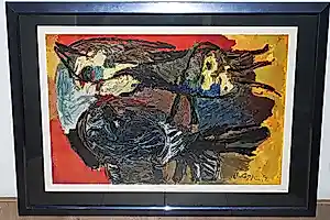 Karel Appel - grote vintage uitgave Boymans: 2 vogels (1954) - dure lijst kopen? Bied vanaf 250!