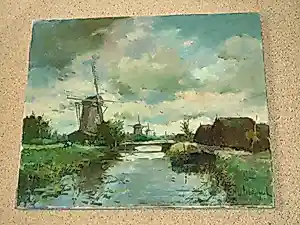 Martinus Leonardus Middelhoek - Olieverf - Landschap met Molens kopen? Bied vanaf 100!